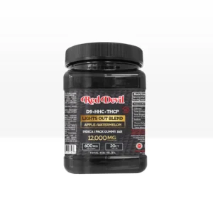 RED DEVIL D9 DUAL GUMMIES 12000MG BOTTLE 20CT–APPLE+WATERMELON INDICA