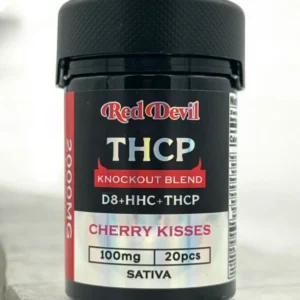 RED DEVIL D9 DUAL GUMMIES 2000MG BOTTLE 20PCS–CHERRY KISSES SATIVA