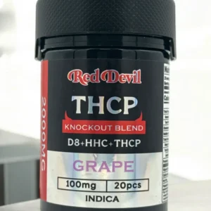 RED DEVIL D9 DUAL GUMMIES 2000MG BOTTLE 20PCS–GRAPE INDICA