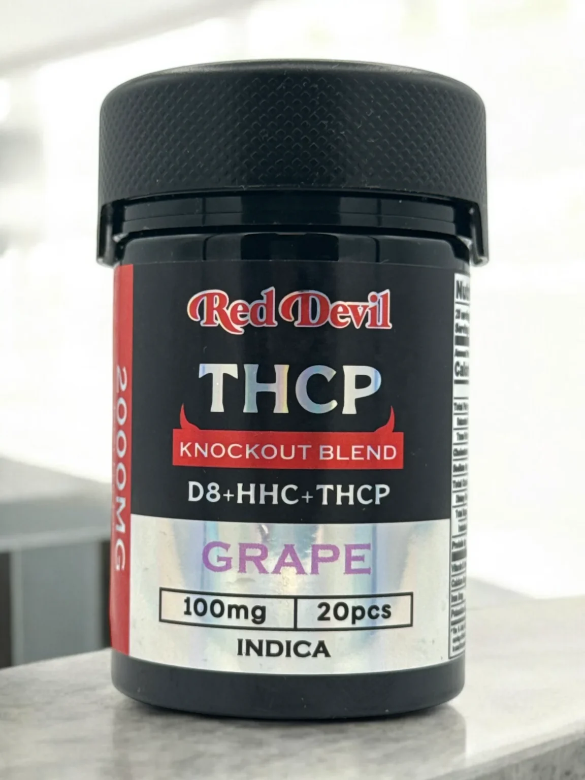 RED DEVIL D9 DUAL GUMMIES 2000MG BOTTLE 20PCS–GRAPE INDICA