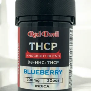 RED DEVIL D9 DUAL GUMMIES 2000MG BOTTLE 20PCS–BLUEBERRY INDICA