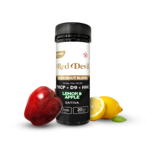 RED DEVIL D9 DUAL GUMMIES 12000MG BOTTLE 20CT -LEMON & APPLE SATIVA
