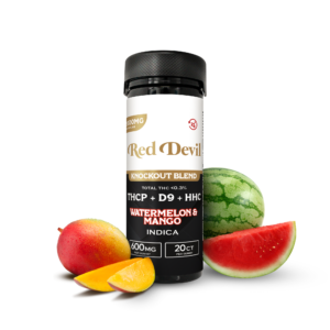 RED DEVIL D9 DUAL GUMMIES 12000MG BOTTLE 20CT - WATERMELON & MANGO INDICA
